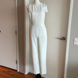 Theory Remaline Admiral Crepe Jumpsuit - Ivory Size 0 (Runs Large, Fits 4-6)